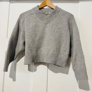 GAP Kids Heather Gray V Neck chopped Sweater